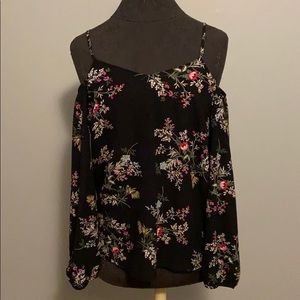 Floral open shoulder blouse